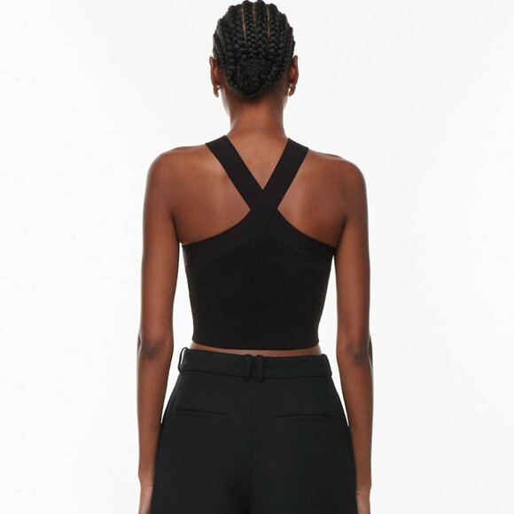 Aritzia Babaton Sculpt Rib-knit cross-front halter top - Picture 8 of 9